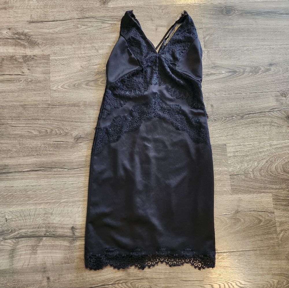 H&M Little Black Dress Satin Size 6